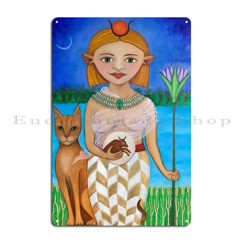Hathor Lady of Amentet Gods And Goddesses Of Ancient Egypt Metal Plaque Pub Designing Wall Cave Custom Tin Sign Poster