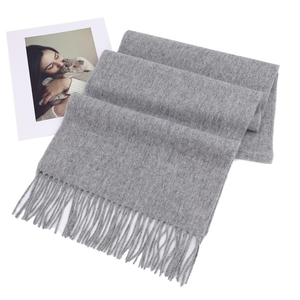 100% Wool Scarf For Women Men Winter Autumn Australia Cashmere Scarf  Design Solid Color Tassel Shawl Pashmina Warm