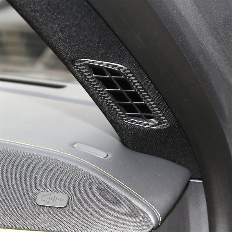Carbon Fiber for Ford Mustang Mach-E -2024 A-Pillar Side Air Outlet Vent Cover Trim Sticker Interior Accessories