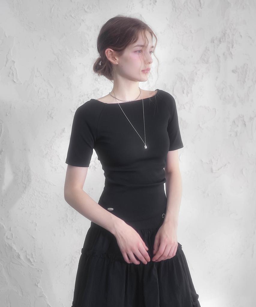 VIVACIOUS Divin Boat Neck Side Tuck T-Shirt_4 Colors