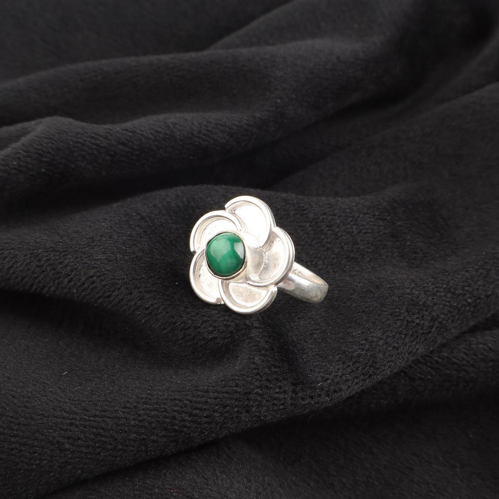 Malachite Gemstone Ring Jewelry, 925 Solid Sterling Silver Ring Jewelry, Handmade Artisan Jewelry For Wedding Gift