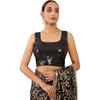 Soch Black Art Silk Boat Neck Blouse with Sequins