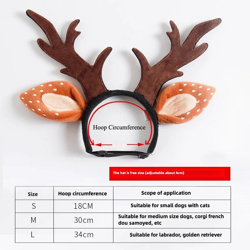 

Christmas Pet Headdress Christmas Hair Hoop for Small and Medium Dogs Teddy Bichon Cute Hairpin Cat Dog Antler Headdress S