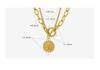European Style 18K Gold Plated Titanium Steel Queen Portrait Double Layer Necklace