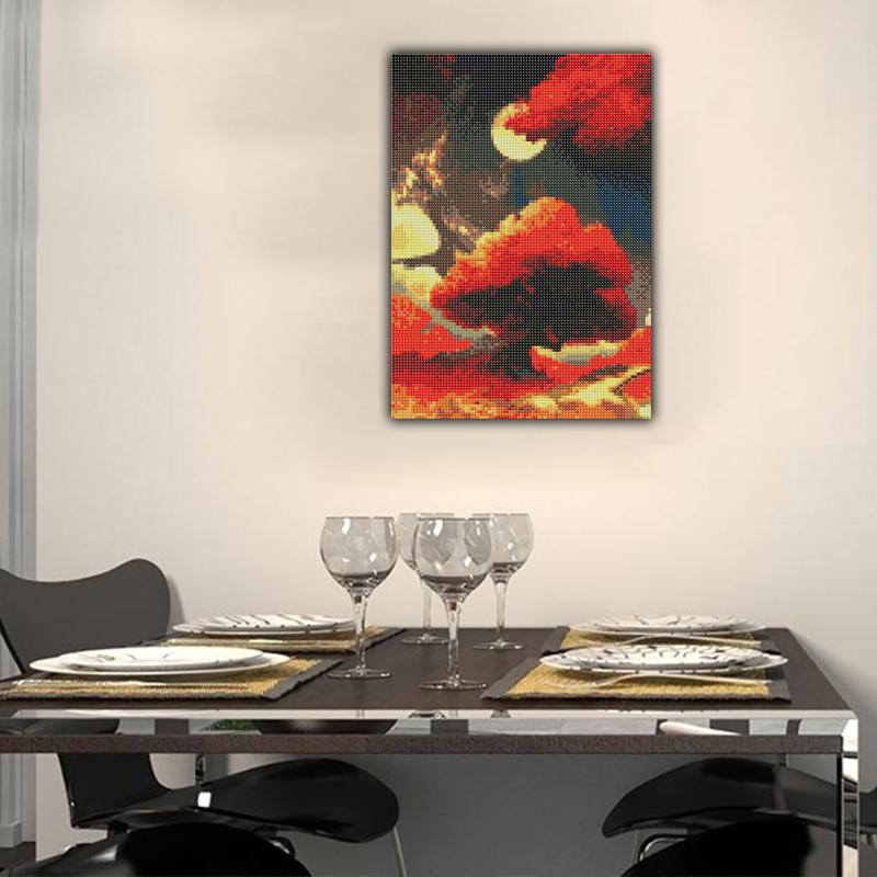 FIYO 11.8x16.73in Diamond Painting Full Round Drill Diamond Mangrove Round Diamond Painting Handmade Diy Diamond Mosaic Painting Home Decoration