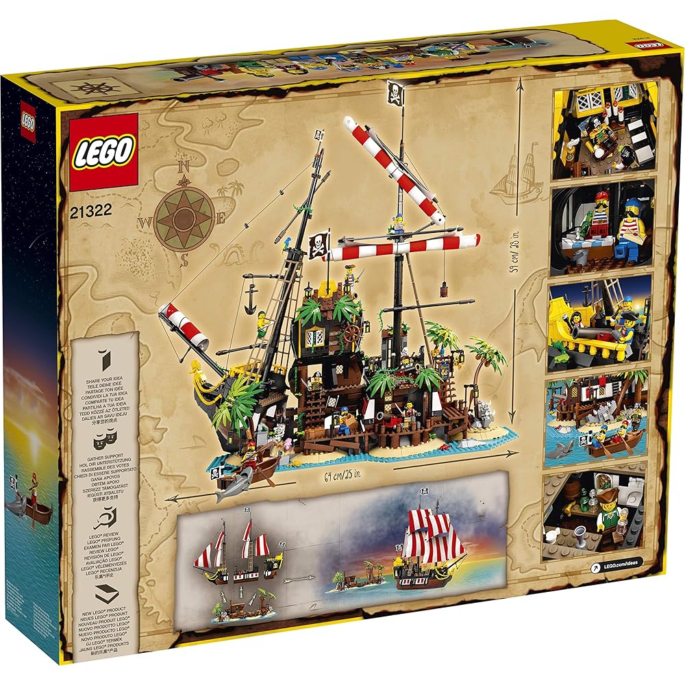 LEGO Ideas Captain Redbeard's Pirate Island Set 21322 Building Toy for Kids