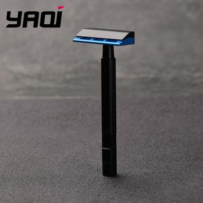YAQI Tachi Cor Preto e Azul(Versão em Alumínio) Barbeador de Segurança de Lâmina Única Leve