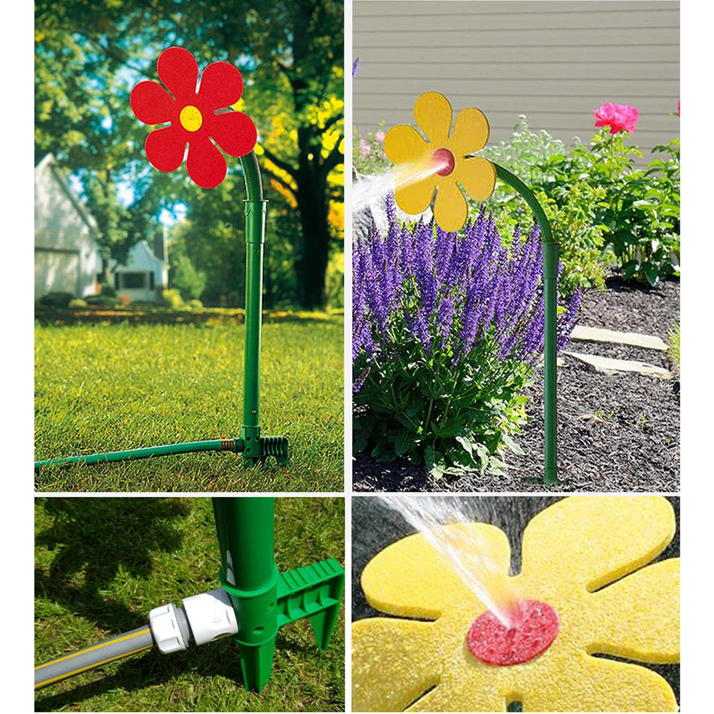 Outdoor Water Spray Sprinkler Toy for Kids and Toddlers Backyard Spinning Flower Toy Fun for Summer 3/4'' 1/2'' Adapters