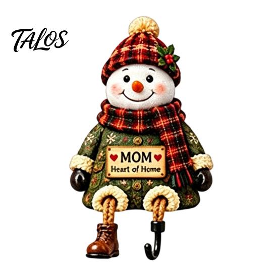 Plush Scarf Santa Decor Christmas Stocking Holder, Mantel Resin Sitting Leg Hook, Winter Holiday Room Festive Character Ornament for Home Fireplace
