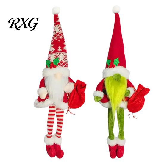 Holiday Decorative Soft Furnishings Christmas Plush Gnome, Long Leg Faceless Scandinavian Santa Doll, Swedish Tomte Xmas Party Tabletop Centerpieces