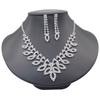 Bridal Jewelry Set Silver Claw Chain Rhinestone Ladies Necklace Earrings Set Wedding Jewelry Banquet Dress Necklace