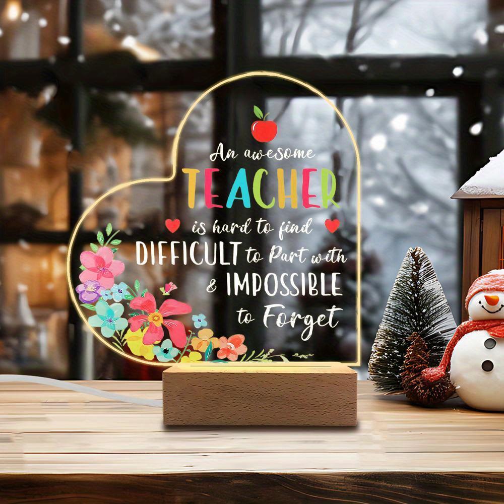 

1PC Acrylic Luminous Decor Photography Accessories, USB Base, Teacher Gift, Holiday/Back-to-School Collectible Figurines Plastic чистый