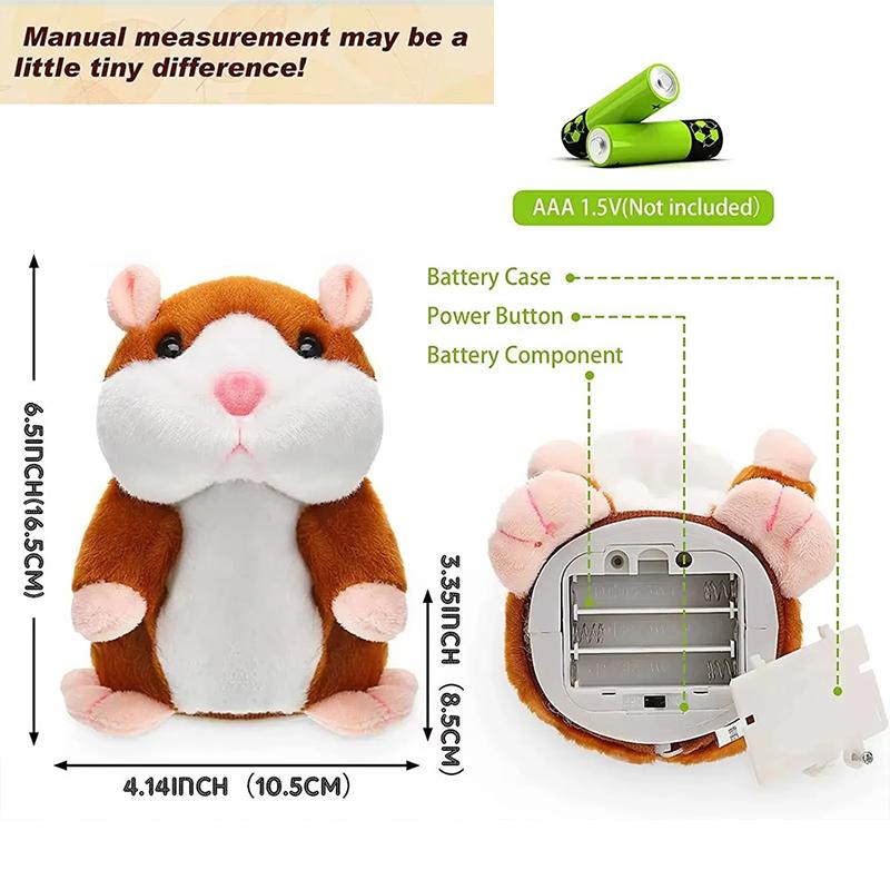 Sevimli Elektrikli Konuşan Hamster Peluş Oyuncak Konuşmayı Taklit Etmeyi Öğrenen Sallanan Peluş Bebek Oyuncakları Etkileşimli Peluş Hamster Oyuncakları Bebek Hediyeleri