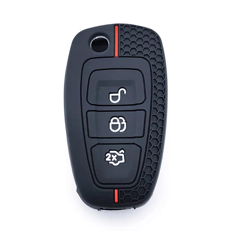 Silicone Car Remote Key Fob Cover Case For Ford Ranger C-Max S-Max Focus Mk3 Galaxy Mondeo Transit Tourneo Custom Accessories