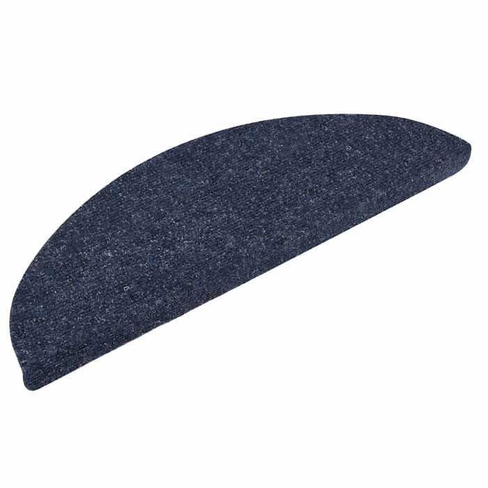 VidaXL Tapis d'escalier autocollants 10 pièces 56 x 17 x 3 cm Bleu Demi-rond 149685