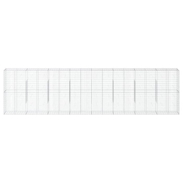 VidaXL Panier gabion avec couvercle 800x50x200 cm fer galvanisé, mur en gabion, mur de soutènement en gabion, clôture en 3295173