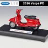 Welly 1/18 2016 Vespa PX Lega Scala Modello di Motocicletta Diecast Veicoli Giocattolo Metallo Auto Collezione Veicoli Giocattolo per Bambini Regalo