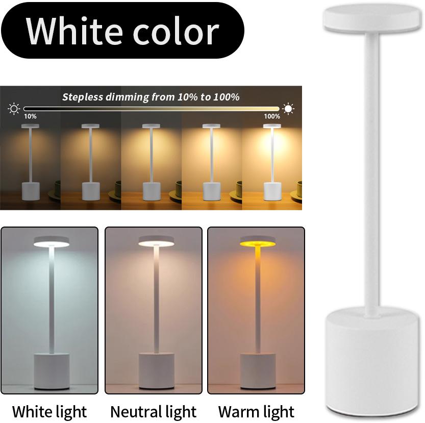 Touch Small Night Light Rechargeable Wireless LED Desk Light Adjustable Brightness Reading Table Lamp for Bedroom Home Decor