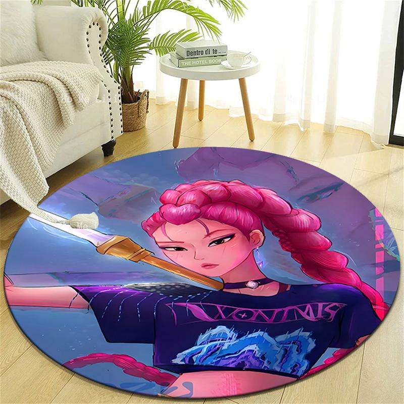 1pc KPop Demon Hunters MIRA2 Design Printed Area Round Carpet for Bedroom Living Room Home Decor Rugs Mat Non Slip Mat Rug for Bedside