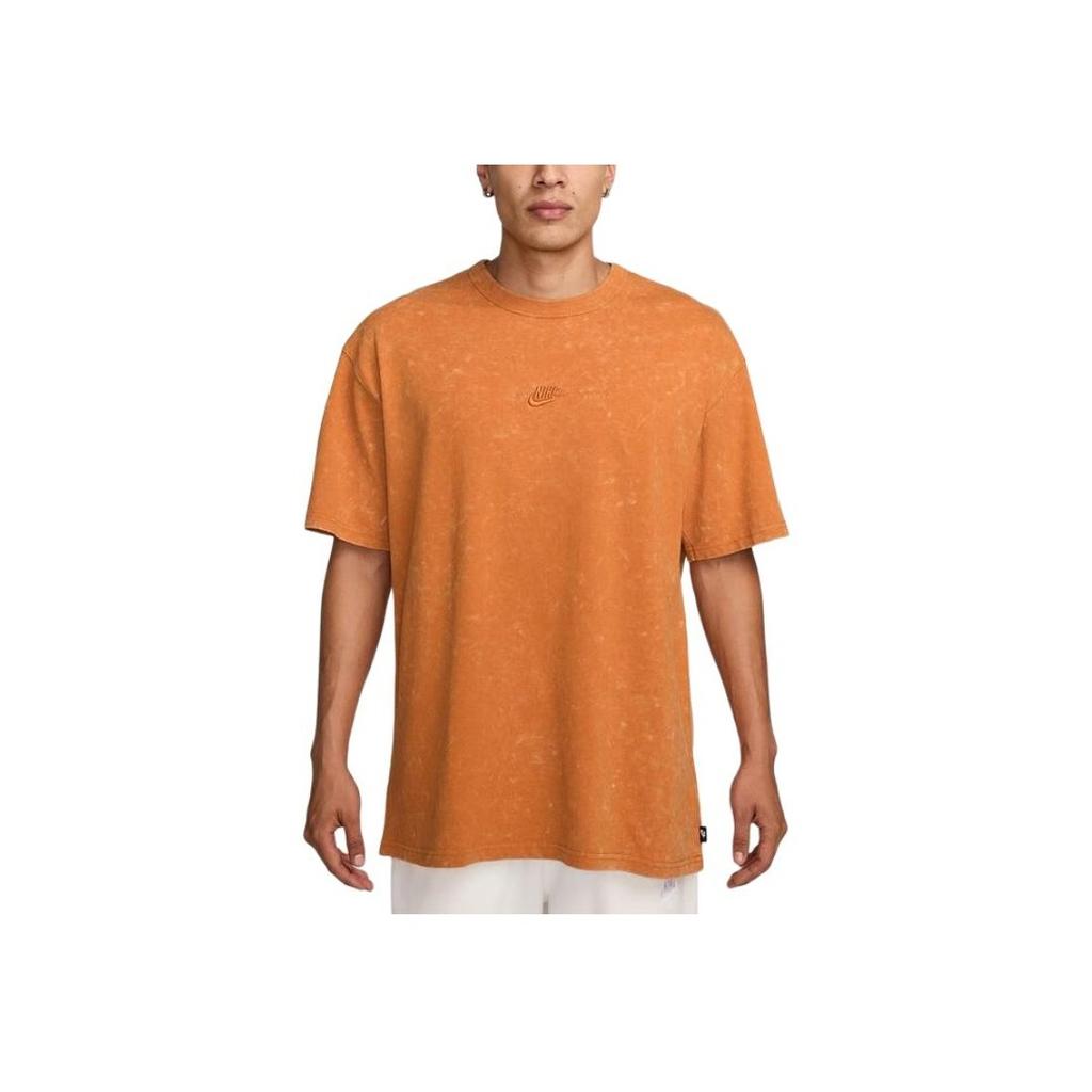 Nike Vintage Round Neck Sports Distressed Casual Short Sleeve T-Shirt Men Tops Yellow HJ0553-815