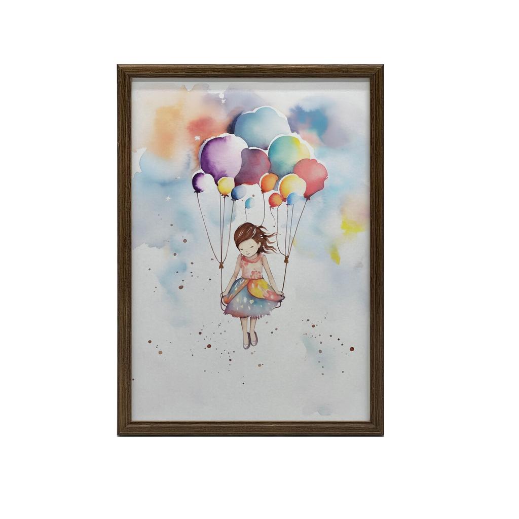 Balloon Lightness Balloon Lightness, 30X40 Cm, White Wooden Frame, 230 Gsm Matte Paper