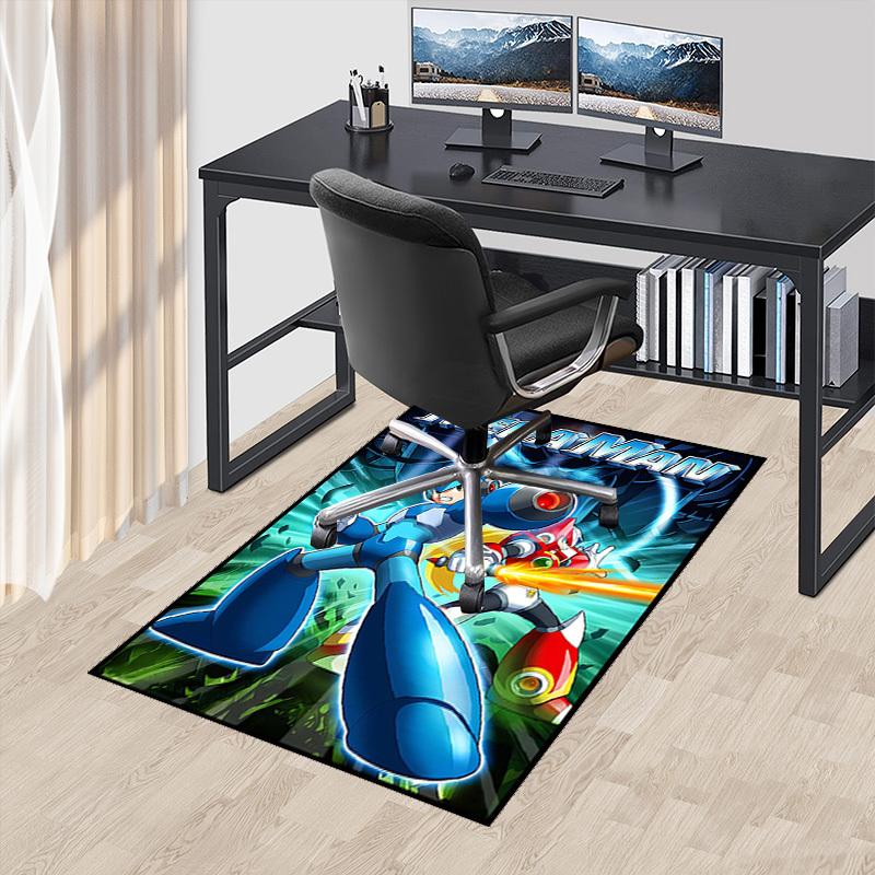 

1pc Mega Man Anime Cartoon Design Office Chair Mat Non-Slip Carpet for Home Decor, Suitable for Office, Living Room, Bedroom, Game Room - Perfect Gift 60cm by 90cm