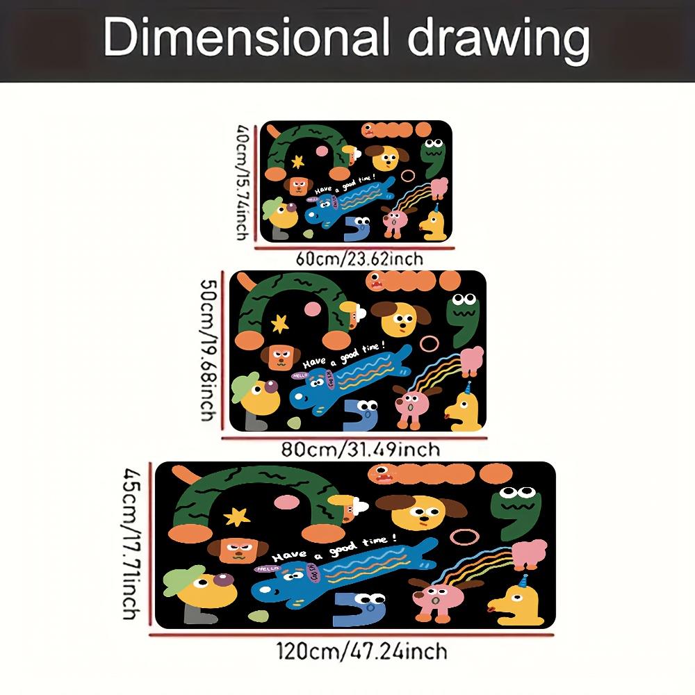 Colorful cartoon animal letters Flannel-printed floor mats has non-slip function is suitable entrances bathroom welcome carpets