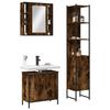 VidaXL 3-Piece Bathroom Furniture Set, Vanity Cabinets with Mirror, Toilet Storage Cabinets, 3214742