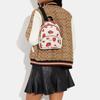 New COACH Court Coated Canvas With Pebbled Leather Backpack Mini Women's White/Red CH328-IMCAH