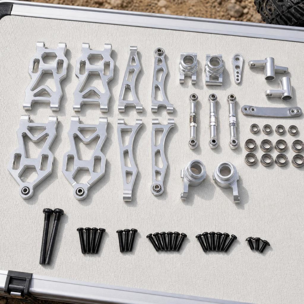 Aluminum RC Car Replacement Parts Set Rigid 1:16 Scale Metal Kit