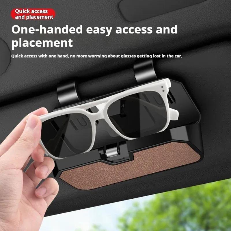 New Car Sunglasses Case Multifunctional Storage Box Goatskin Alasses Case For Cadillac Escalade CTS ATS SRX STS XT5 XT6