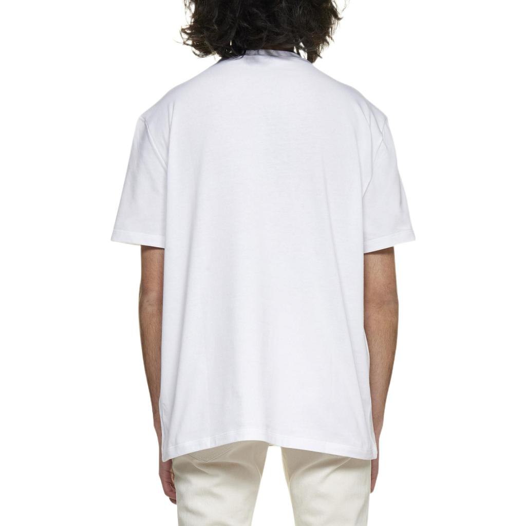 Versace Ss22 Letter Print Solid Color Round Neck Short Sleeve T-Shirt Men Tops White 1005783-1A04025-1W000