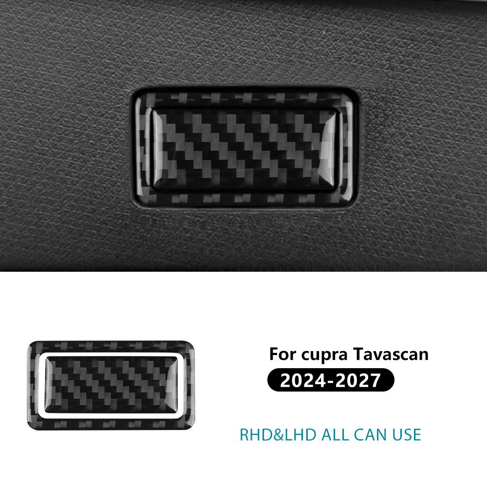 Carbon Fiber Style Trunk Switch Frame Sticker for Cupra Tavascan 2024-2026 Interior Trim Black Carbon Fiber чёрный