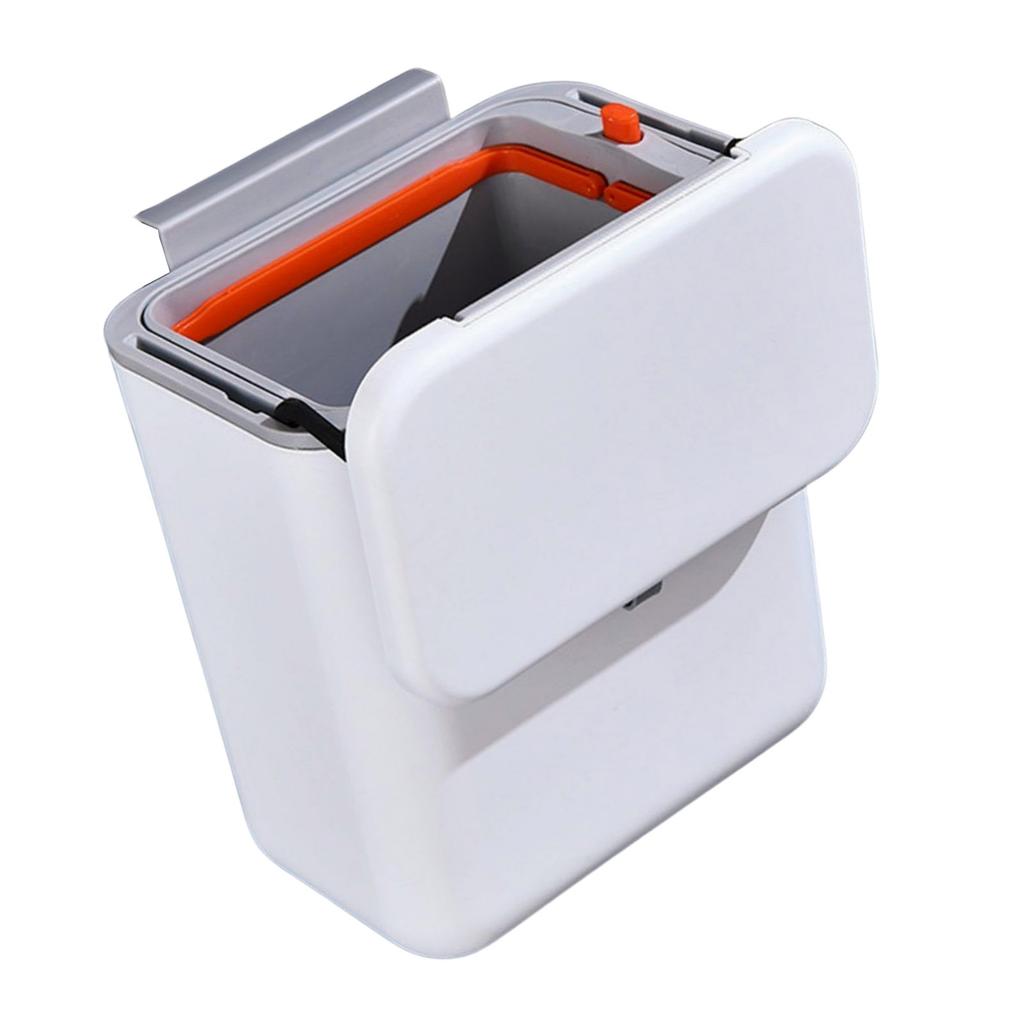 Plastic Hanging Trash Can Kitchen Compost Bin for Cupboard Doors 9L Large Capacity with Easy Installation