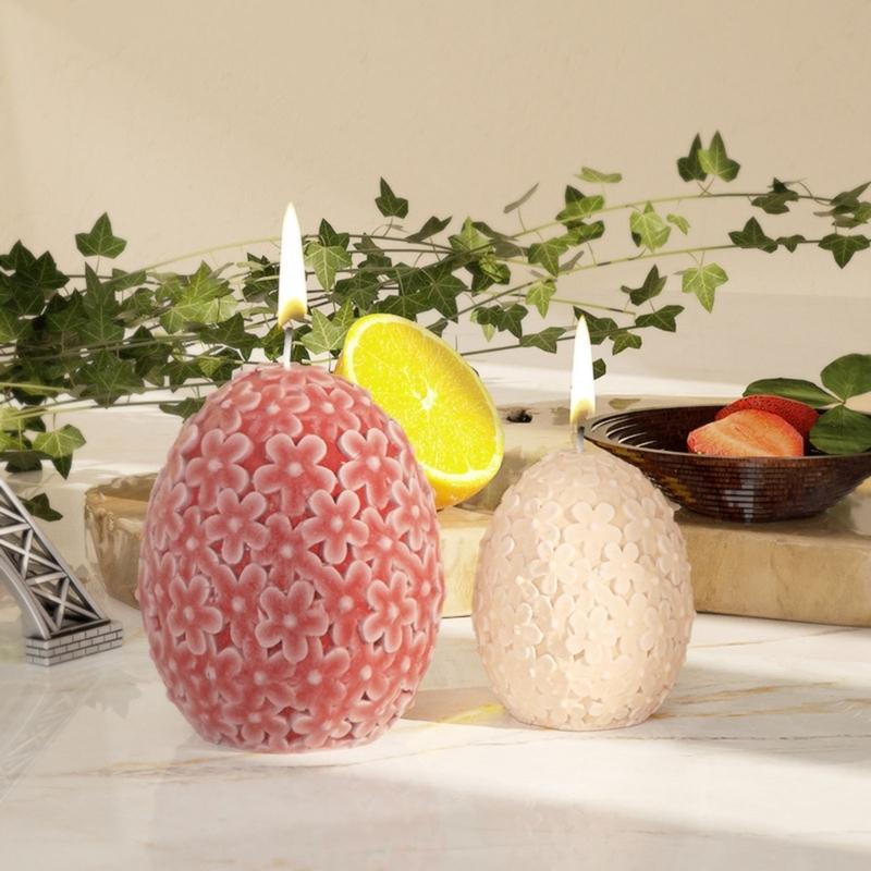 Scented Candle Silicone Mold Egg Flower Resin Epoxy Casting Mold Oval-Wax Mold Plaster Soap Mold Handmade DIY Craft