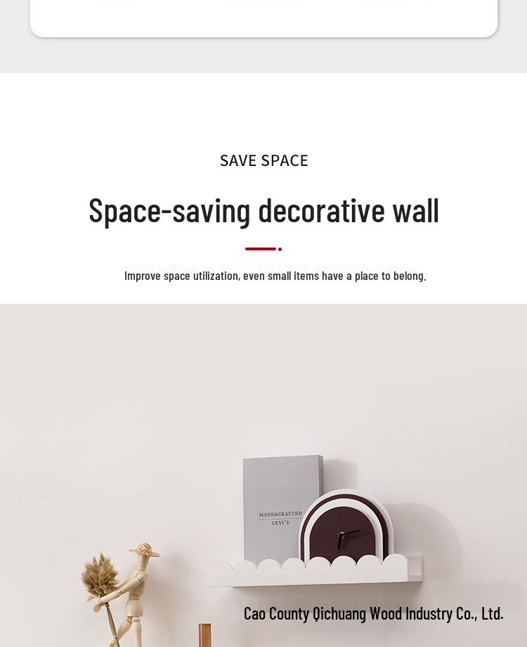 Solid Wood Lace Wall-Mounted Decorative Shelf for Home Living Room