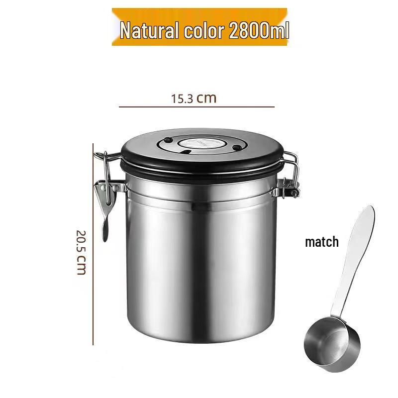 Mini Stainless Steel Coffee Canister with Spoon - Moisture-Proof Storage for Milk Powder, Dried Fruit, and Tea