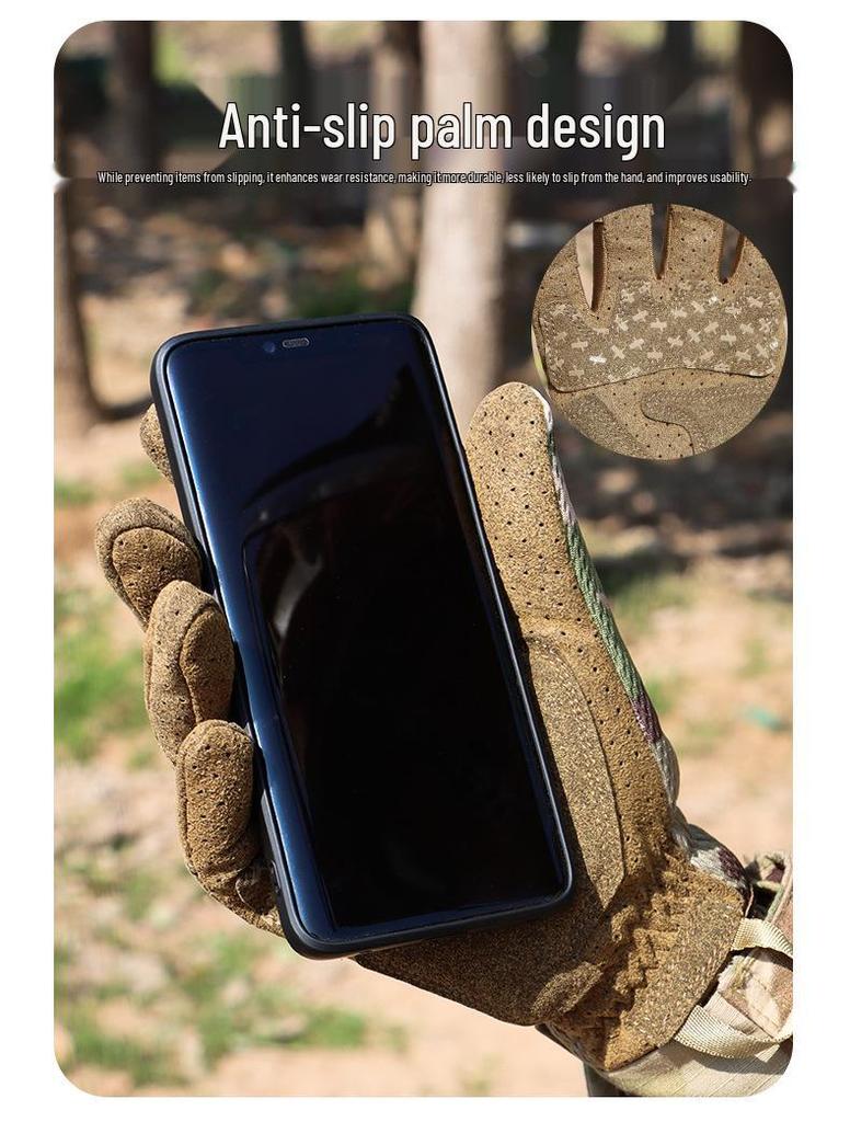 Cross-Border Tactical Full-Finger Touchscreen Cycling Gloves - Anti-Slip, Wear-Resistant, Multipurpose for Outdoor Use