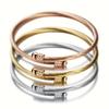 Ladies Couple3 Set of Open Bangles Fashionable Stainless Steel Jewelry