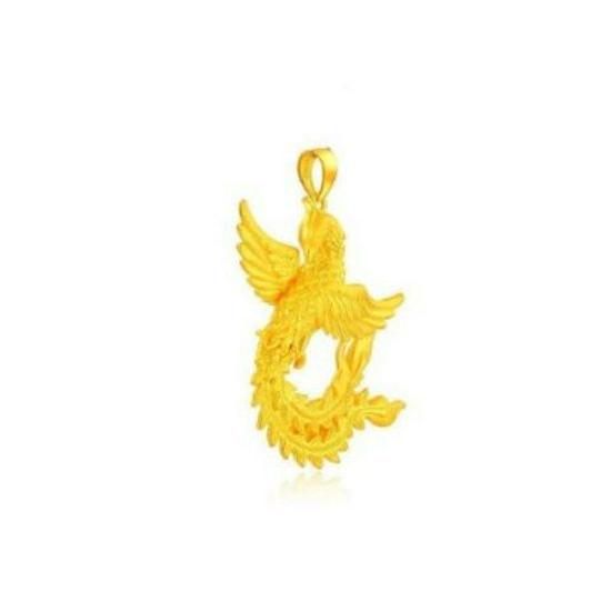 2025 Premium Gold Phoenix Feather Pendant Necklace: Wealth & Blessings Gift