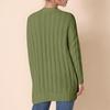 Damenmode Einfarbige Lässige Strickjacke Zopfmuster Knopf Strickjackenpullover