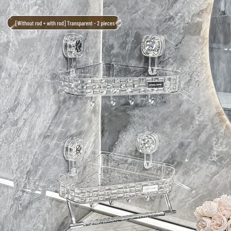 

Настінна полиця для душу та ванної кімнати на присосках без свердління