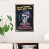Metal Poster Wall Art Gothic Humor 8x12 Inch Tin Sign for Bar