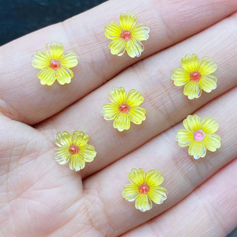 50Pcs New Cute Mixed Mini Floret Flat Back Resin Cabochons Scrapbooking DIY Jewelry Craft Decoration Accessorie