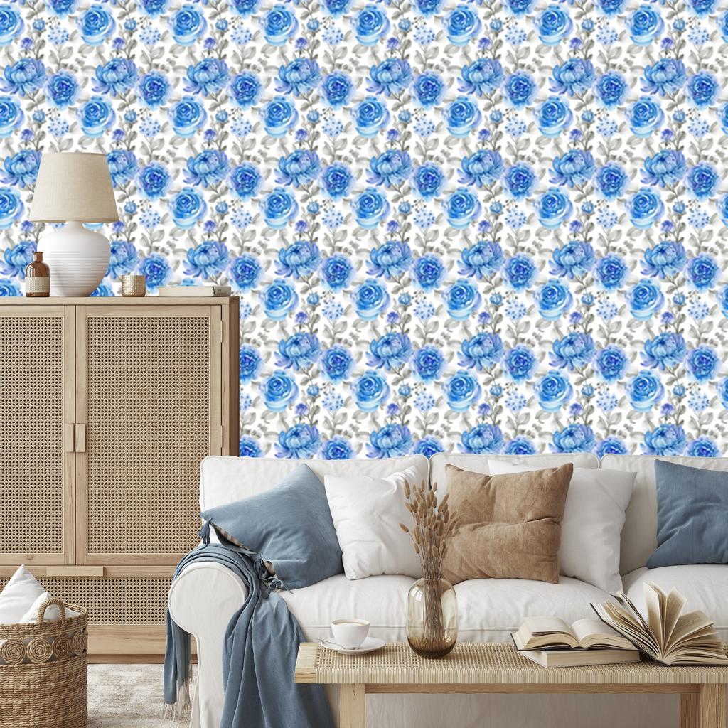 Blue Roses Azure Wallpaper 50x1000