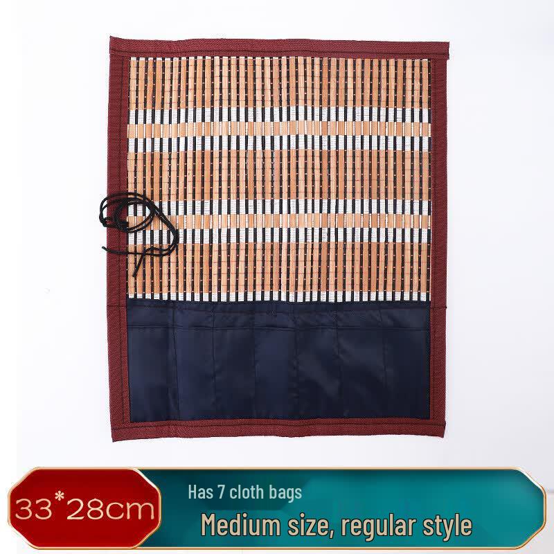 Bamboo Calligraphy Brush Roll-up Case