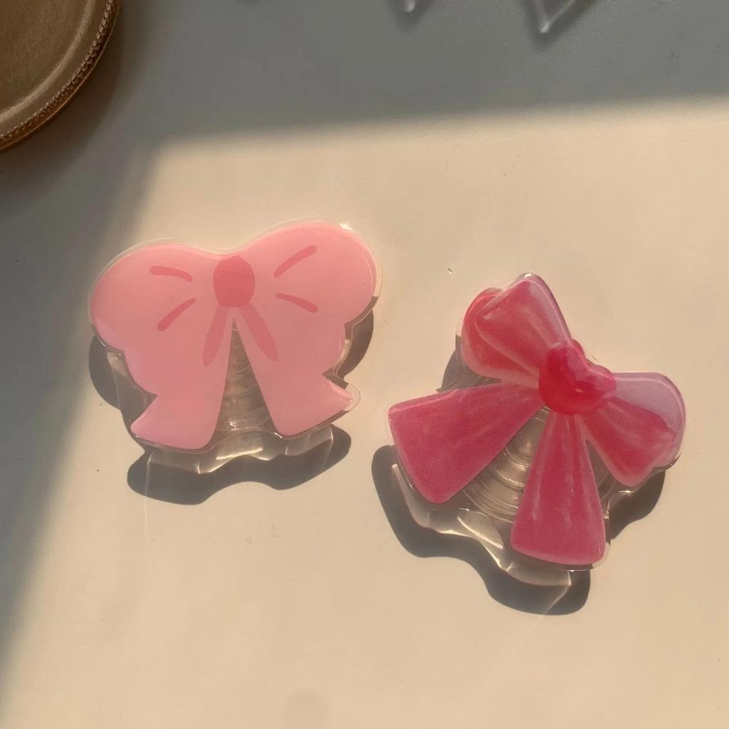 Cute Girls Bowknot Air Bag Stand for IPhone Android Mobile Phones Desktop Watching Lazy Bracket Phone Case Decoration