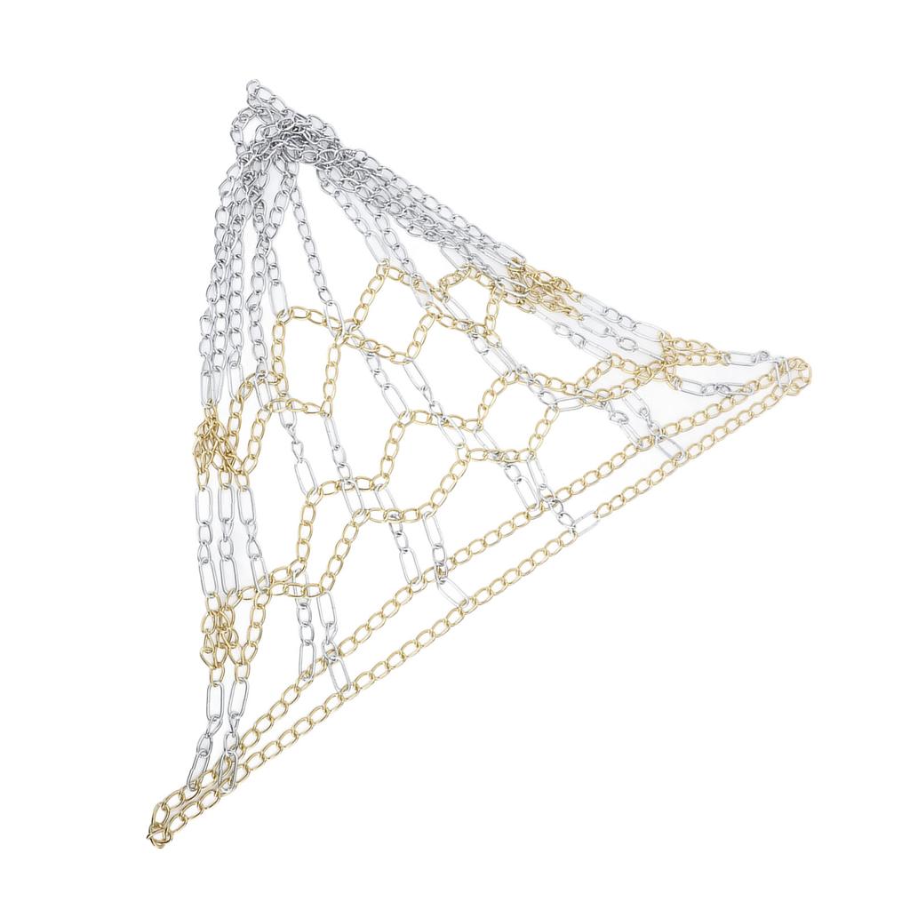 Żelazna Siatka do Koszykówki Odporna na Rdzę Wytrzymała Siatka Łańcuchowa do Koszykówki Zamiennik do Wewnątrz i na Zewnątrz