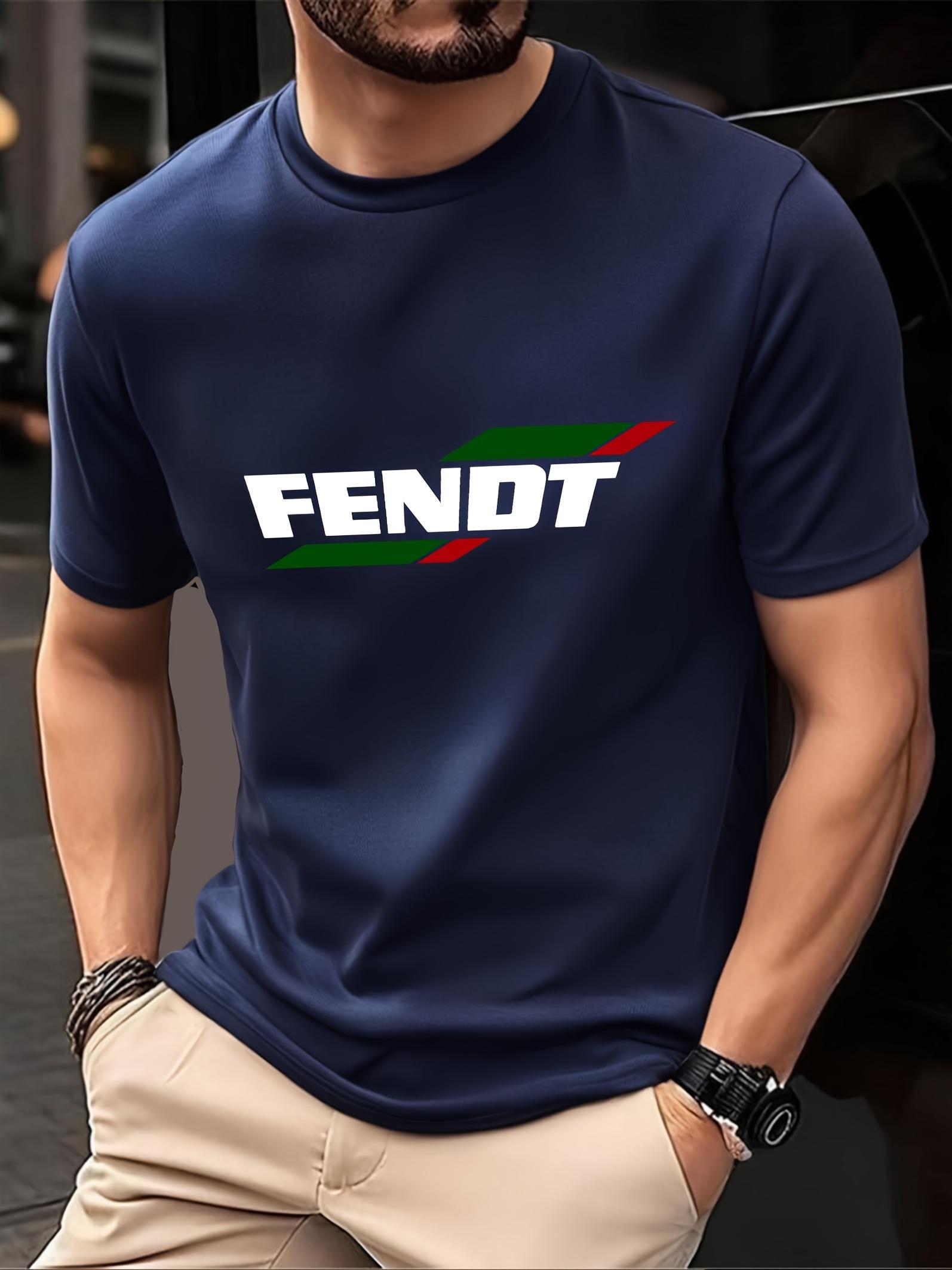 FENDT Graphic T-shirt - Black Casual Short Sleeve Tee with Green & Red Design M
