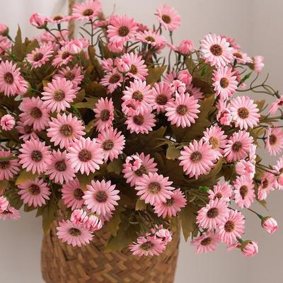 2 Pcs Fake Daisy Flowers Bouquets for Home Party Office Wedding Meeting Reception Table Decoration,Bulk High-end Lifelike Artificial Flowers